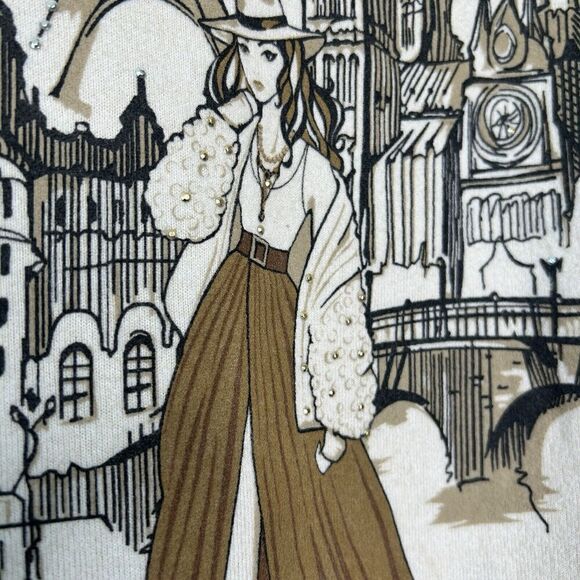 Love + Lace Studded Paris Girl Sweater M - Picture 5 of 11